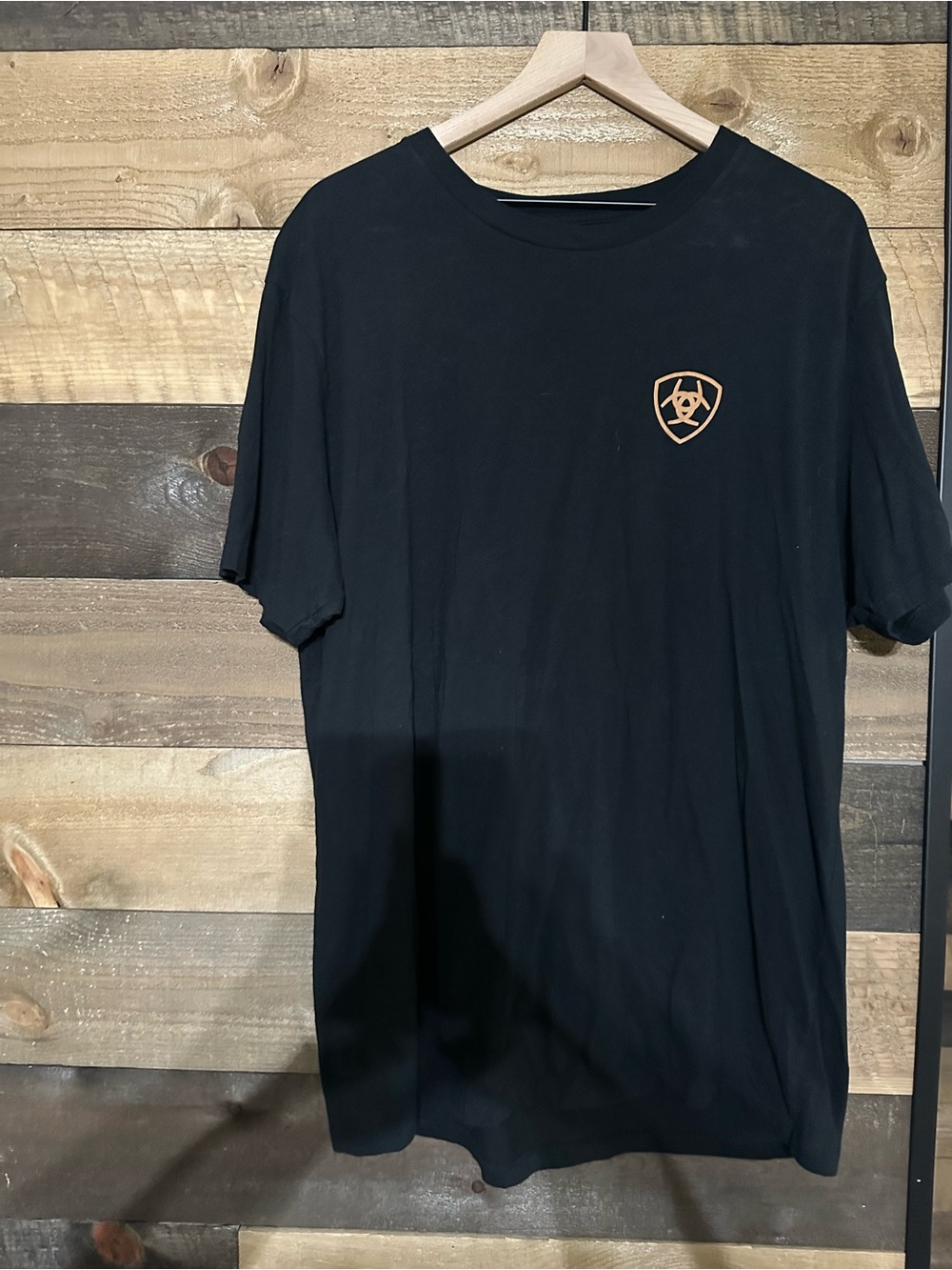 Ariat Black Short-Sleeve Tee with Orange Crest